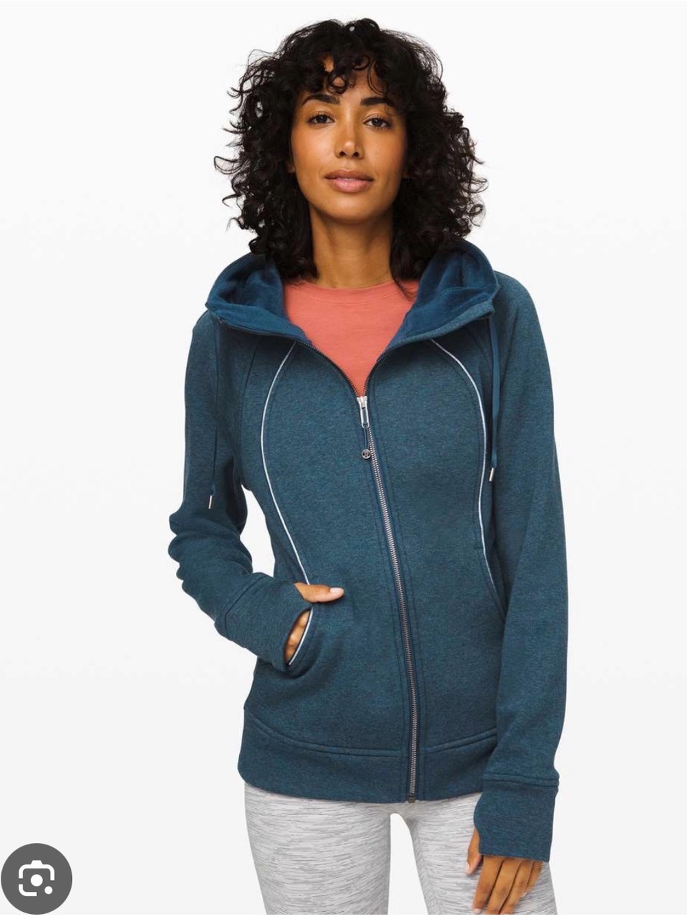 Lululemon Scuba Plush Zip Up Hoodie Jacket Heathered Night Diver
